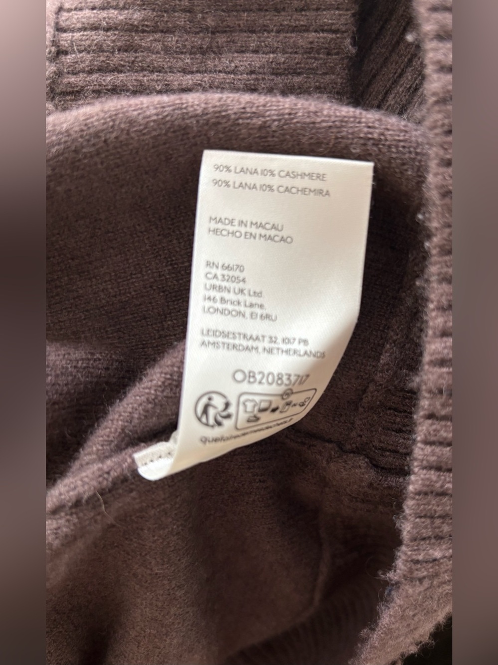 Free People Nocturnal Cashmere Wool Blend Cardigan Sweater size Small brown - Picture 6 of 9
